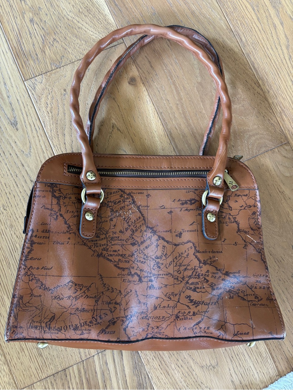 Patricia Nash map leather handbag purse